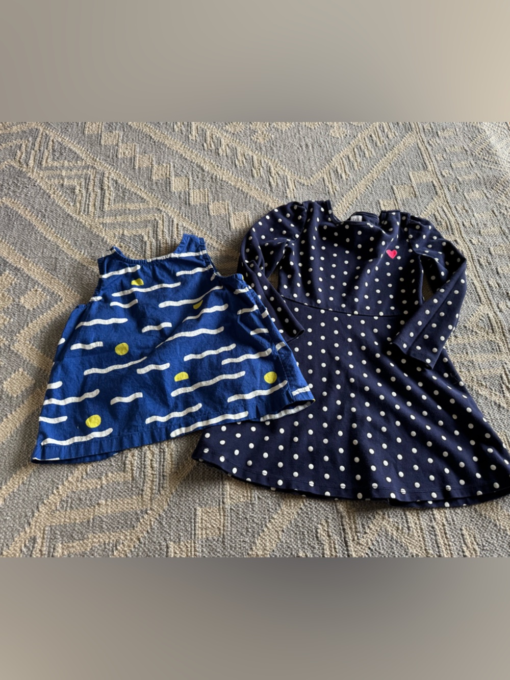 Hanna Andersson Tank and GAP Navy Polka Dot Dress, Girls bundle 6-7 - Picture 2 of 10